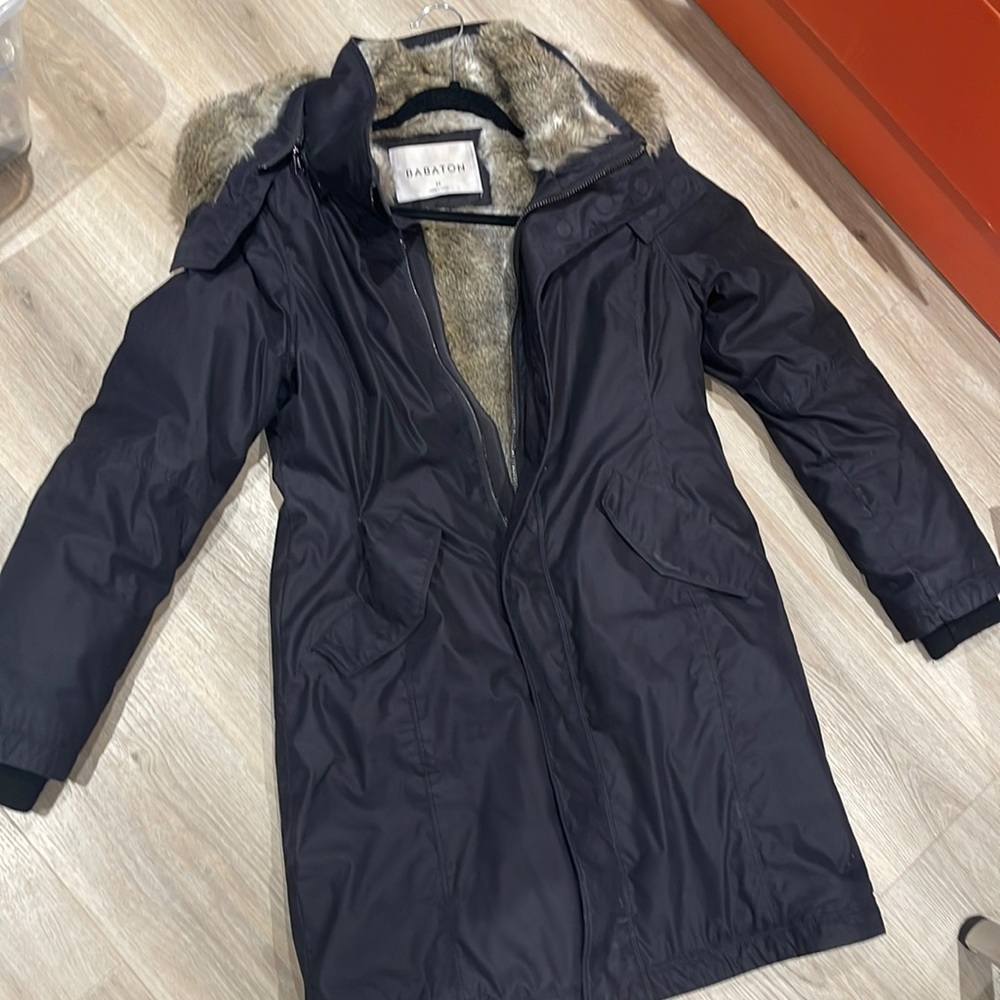 LIKE NEW BLACK FUR LINED BABATON ARITZIA PARKA